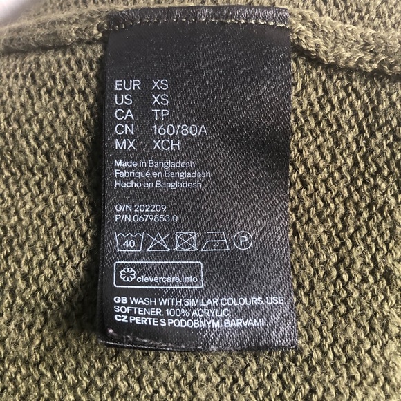 H&M green knitted sweater, XS, Excellent condition - Picture 11 of 11